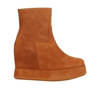 Paloma Barcelo Ivey Crosta Hidden Wedge Leather Ankle Bootie Size 38/US 8